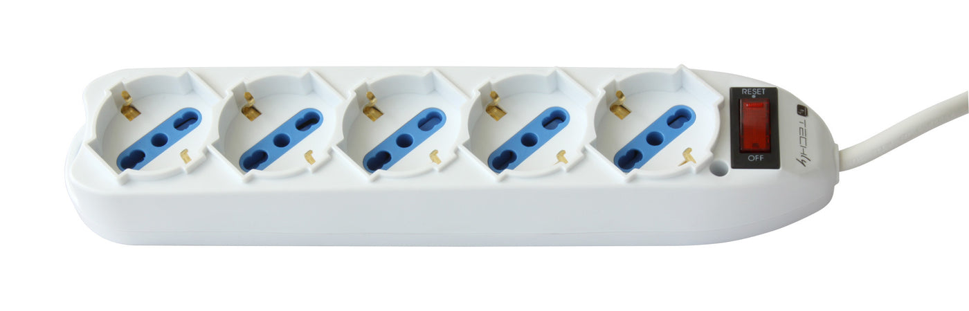 Multipresa 5 Posti Italiana Bipasso / Schuko con spina 10A