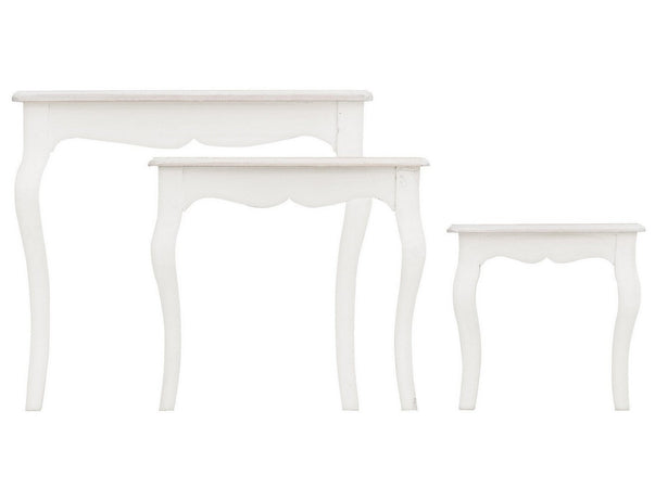 Tavolini "Clorine" struttura in legno MDF per arredamento set da 3