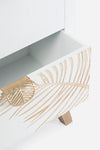 Comodino Folium per camera, Struttura In Abete E Mdf, Piano E Schienale In Mdf