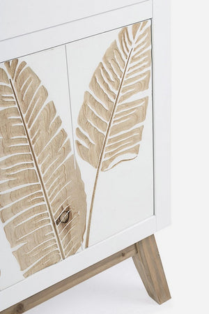 Comodino "Folium" per camera, Struttura In Abete E Mdf, Piano E Schienale In Mdf