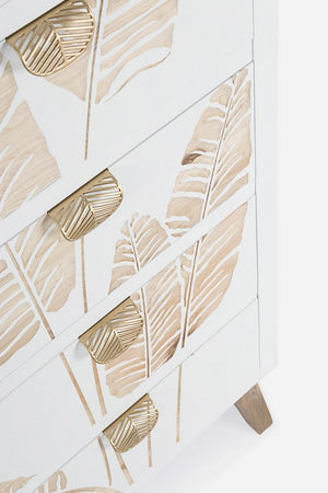 Cassettiera "Folium" con struttura in abete e mdf, 45 x 30 x109.5h cm