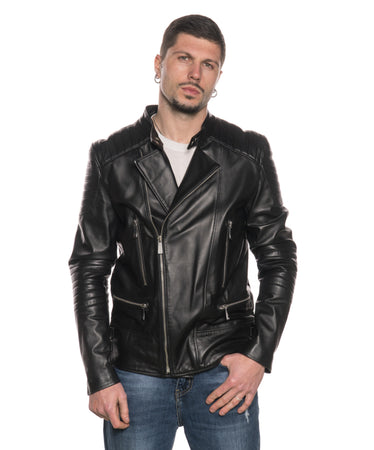 Rockstar - Chiodo Uomo Nero in vera pelle