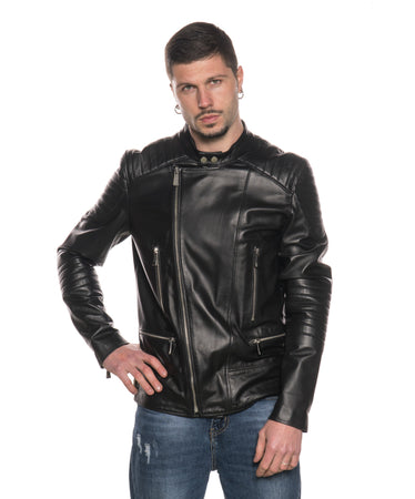 Rockstar - Chiodo Uomo Nero in vera pelle