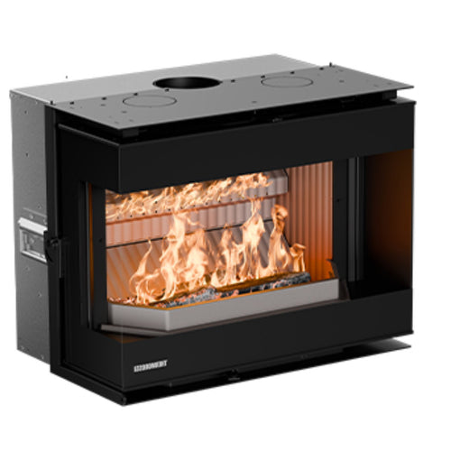 Thermorossi Panorama Angolare DX – Inserto a legna angolare 10,5 kW