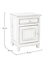 Comodino Colette per camera, Struttura In Legno Mango Massiccio,Verniciatura A Base Di Nitrocellulosa,Schienali E Laterali In Mdf
