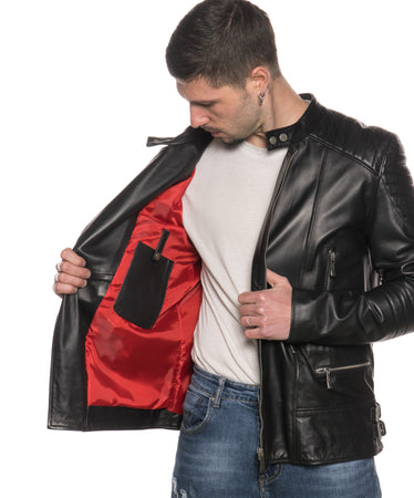 Rockstar - Chiodo Uomo Nero in vera pelle