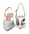 Francesco Milano sling back donna in pelle argento A08-21N
