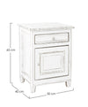 Comodino Colette per camera, Struttura In Legno Mango Massiccio,Verniciatura A Base Di Nitrocellulosa,Schienali E Laterali In Mdf