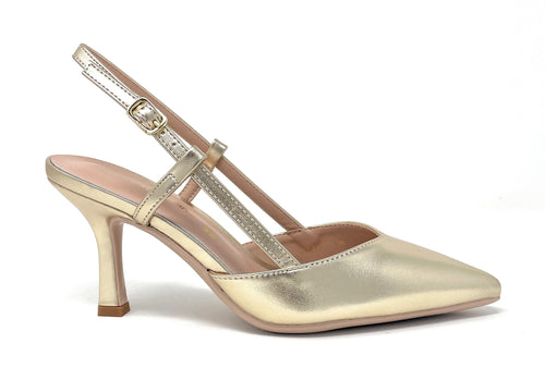 Francesco Milano sling back donna in pelle platino A08-21N
