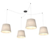 Sospensione 4 Luci Ascot Con Fermacavi E Paralumi Beige