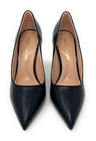 Francesco Milano décolleté in pelle nero A10-01A