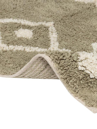 Tappeto da bagno peloso in cotone Antiscivolo con motivo Boho e Nappe