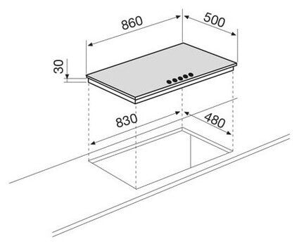 Piano cottura 90cm inox GLEM GT955IX