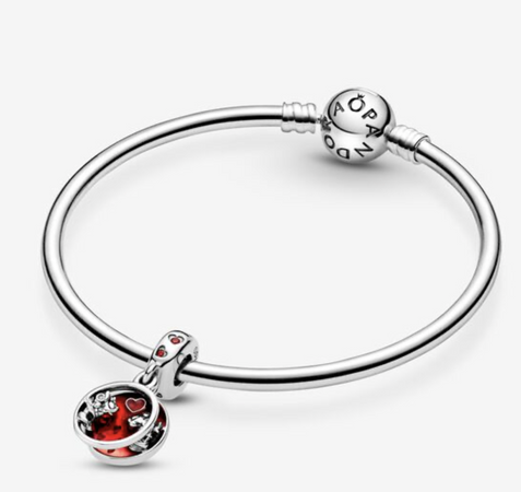 Pandora -Disney, Charm pendente Amore e baci con Mickey Mouse e Minnie