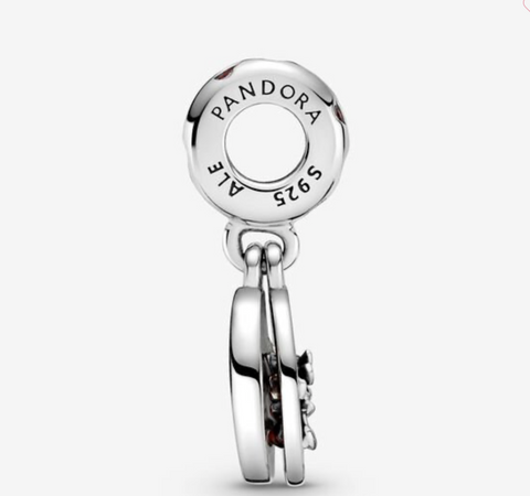 Pandora -Disney, Charm pendente Amore e baci con Mickey Mouse e Minnie