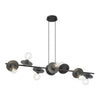 Lampadario 8 Luci Token In Acciaio Nero Con Barra E Diffusori A Piatti
