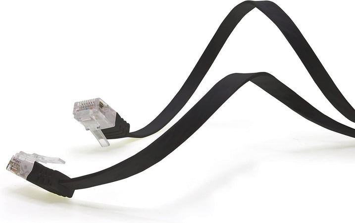 Cavo di Rete Patch Piatto in Rame Cat.6 Nero UTP 0,5m