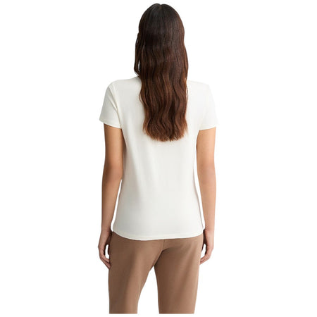 Liu Jo t-shirt bianco panna logo floreale strass TA5173JS003 M9161 T-shirt Liu Jo