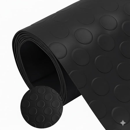 Bolflex Nero - Pavimento PVC Bollato Bullonato Modello Bollo H.100 cm Spessore 1,2 mm