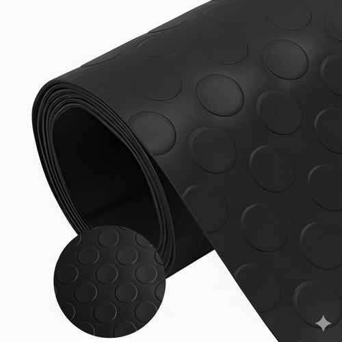 Bolflex Nero - Pavimento PVC Bollato Bullonato Modello Bollo H.100 cm Spessore 1,2 mm