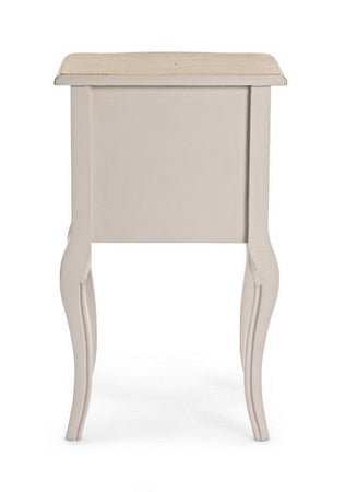 Comodino "Clarisse" per camera, Struttura In Legno Paulownia Con Piano Impiallacciato
