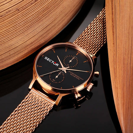 Orologio SECTOR uomo serie 370 multi funzione mesh oro rosa / nero