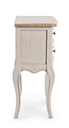 Comodino Clarisse per camera, Struttura In Legno Paulownia Con Piano Impiallacciato