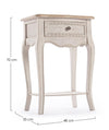 Comodino Clarisse per camera, Struttura In Legno Paulownia Con Piano Impiallacciato