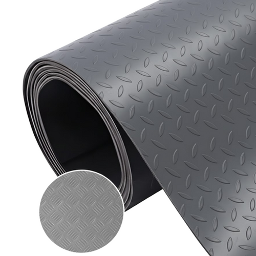 Bolflex Grigio - Pavimento PVC Bollato Bullonato Modello Tipo Acciaio H.100 cm Spessore 1,2 mm