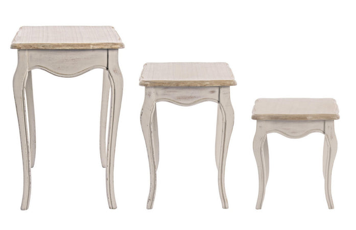 Tavolini "Clarisse" struttura in legno paulownia con pannelli in MDF per interni