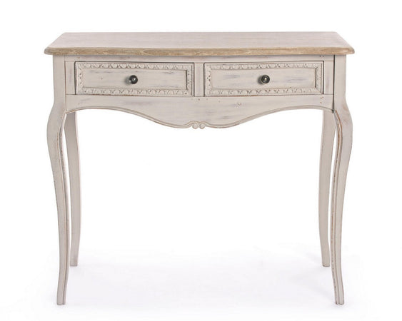 Consolle "Clarisse" struttura in legno paulownia con piano impiallacciato per interni