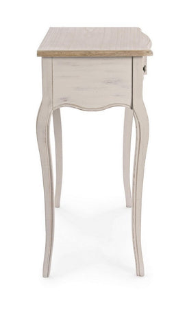 Consolle "Clarisse" struttura in legno paulownia con piano impiallacciato per interni