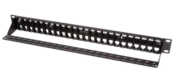 Pannello Patch 48 Posti 1HE Keystone Slim Senza Frutti Nero
