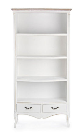 Libreria "Justine" struttura in legno paulownia colore bianco per interno