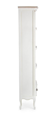 Libreria "Justine" struttura in legno paulownia colore bianco per interno