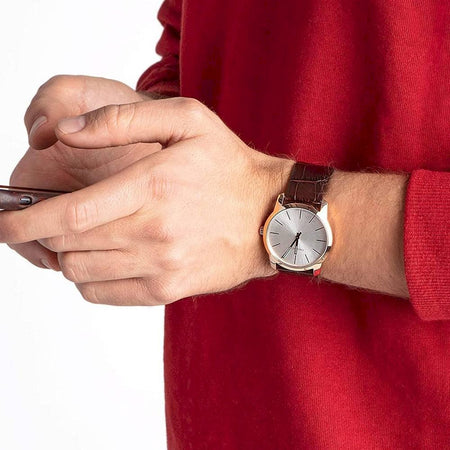 Orologio CALVIN KLEIN uomo City tempo pelle marrone / bianco