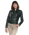Scialla - Giacca Donna Verde in vera pelle