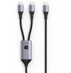 Cavo di Ricarica Sdoppiatore USB-C&trade Maschio a Due USB-C&trade Maschio 100W 1,5m
