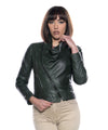 Scialla - Giacca Donna Verde in vera pelle