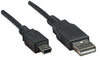 Cavo USB 2.0 A maschio/mini B 5 pin maschio 0,3 m Nero