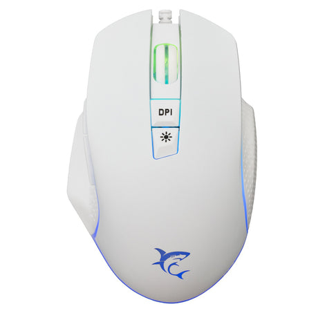 Mouse Ottico Gaming LED RGB con Cavo USB 6400 dpi Bianco, GARETH