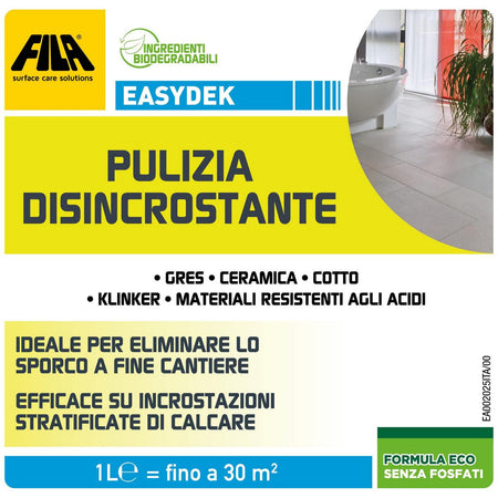 Fila EASYDEK detergente disincrostante eco per gres e ceramica lt.1