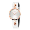 Orologio CALVIN KLEIN donna Chain pelle bianco / oro rosa