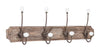 Biscottini Attaccapanni da parete in legno massiccio e ferro forgiato a mano finitura legno anticato 65x10x21 cm