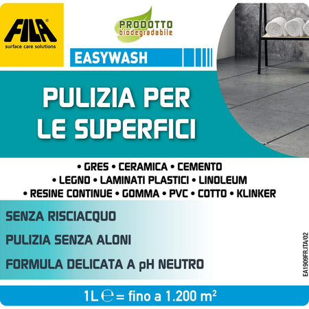 Fila EASYWASH detergente neutro multisuperficie per pavimenti lt.1