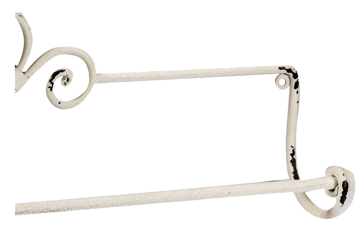 Biscottini Portasciugamani da muro "Le Bain" in ferro battuto finitura Shabby 70x9,5x27,5 cm