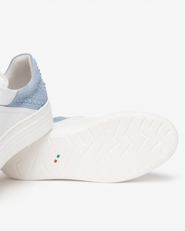 Nero Giardini sneakers donna in pelle e camoscio bianco E615300D707