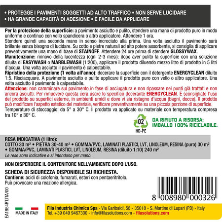 Fila GlossyWax – Cera effetto lucido pavimenti – 1 litro