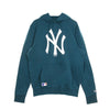 NEW ERA Felpa Cappuccio Uomo Mlb Seasonal Team Logo Hoody Neyyan Dark Turquoise/white da uomo