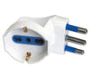 Adattatore spina 16A prese bipasso/Schuko 90° Bianco